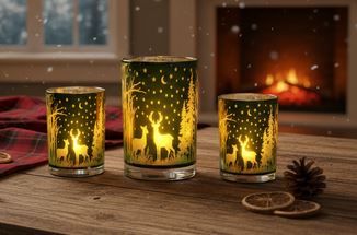 3er Set Kerzenhalter aus Glas