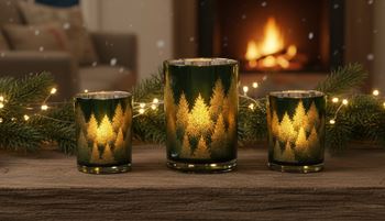 3er Set Kerzenhalter aus Glas