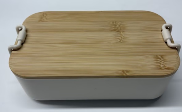 Lunchbox mit Bambusdeckel, rechteckig, 850 ml