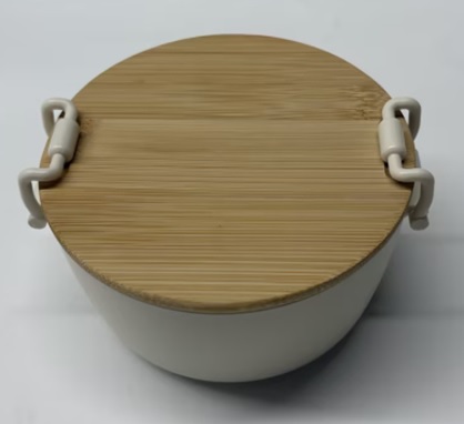 Lunchbox mit Bambusdeckel, rund, 650 ml