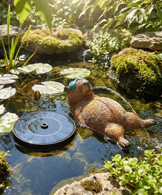 Solar Springbrunnen mit Wasserschwein