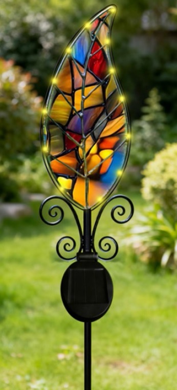 LED Solar Gartenstecker leuchtendes Blatt