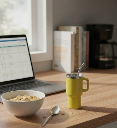 Thermobecher 150 ml, mit Trinkhalm