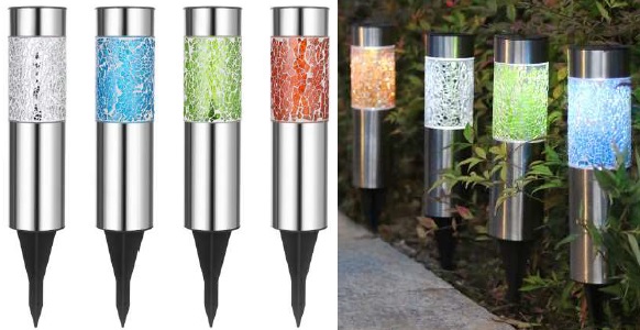 Solarlampe aus Edelstahl & Mosaik