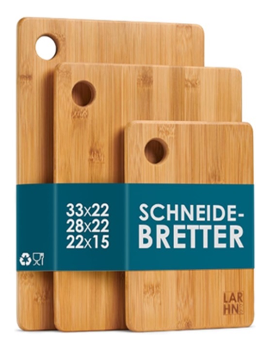 3er Set Schneidebrett aus Bambus