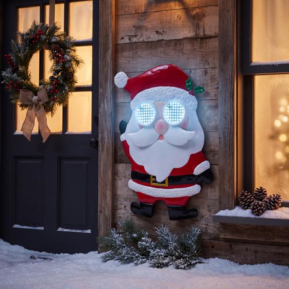 Weihnachtsmann mit LED Augen, Christbaumschmuck