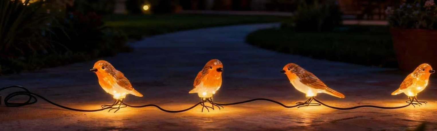 LED Solar Lichterkette "Vögel"