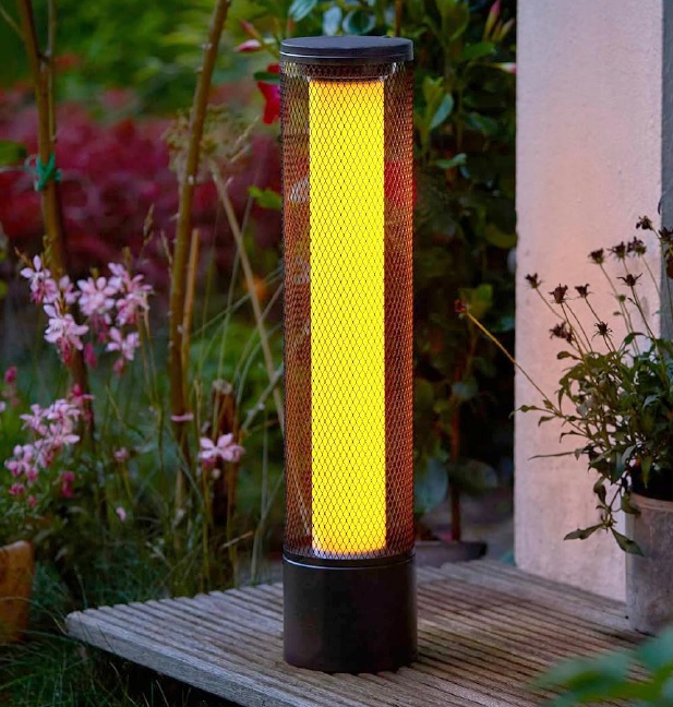 LED Solar Lichtsäule mit Flammeneffekt
