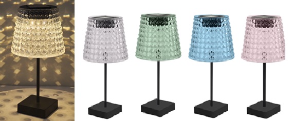 LED Solar Tischlampe mit Schatteneffekt