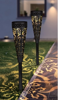 LED Solar Gartenstecker mit Flammeneffekt