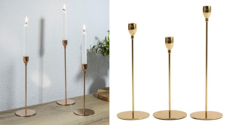 Kerzenhalter Set 3-teilig – Farbe: kupfer
