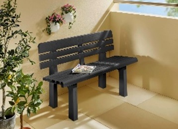 Gartenbank aus Kunststoff 2 Sitzer – 110x52x71cm