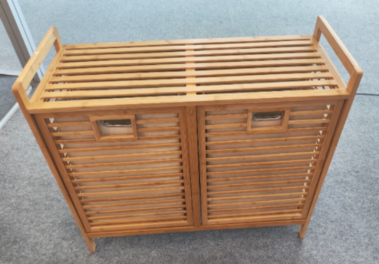 Doppel-Aufbewahrungsregal aus Bambus  – Maße: ca. 81 x 30 x 72cm 