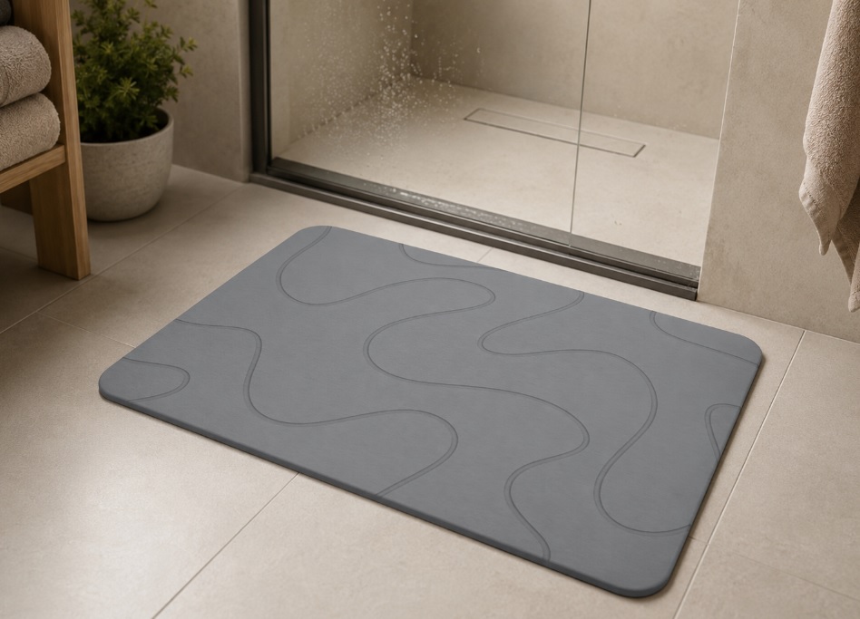 Badematte aus Diatomit – Maße: ca. 60 x 39 x 0,9cm 