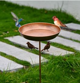 Vogeltränke Metall zum Stecken – 30,5x30,x5x82cm