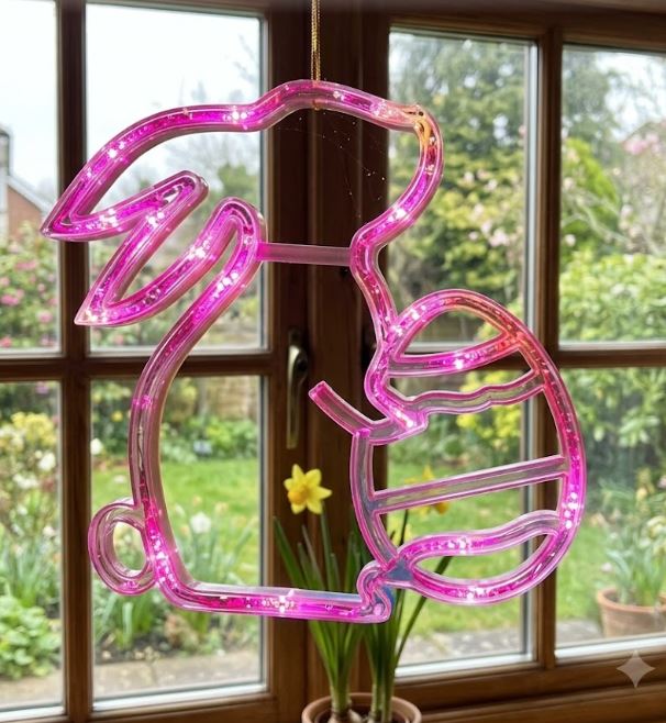 LED Osterhase  – ca. 28 x 2,5 x 22 cm 