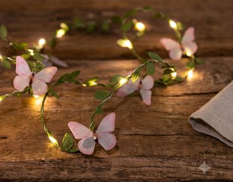 Lichterkette mit Schmetterlingsdesign  – mit 20 warm weißen LED