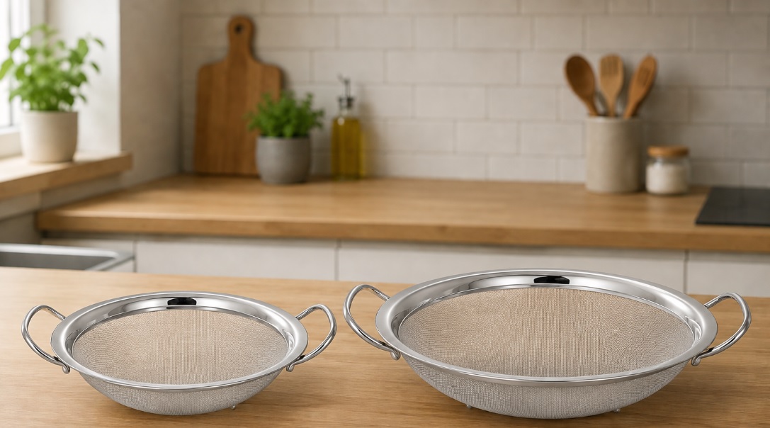 Edelstahlsieb 2er Set  – Durchmesser: 20 x 25cm 