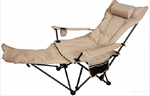Camping Stuhl SOFT mit Fussteil – gepolstert 156x81x90cm