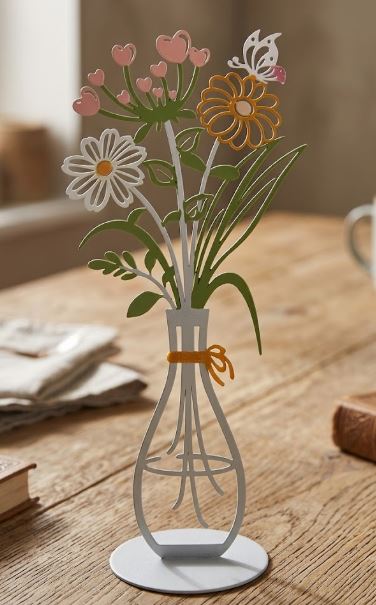 Metall Blumenvase  – ca. 13 x 5 x 29 cm 