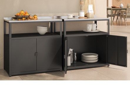 Metallschrank mit Regal für den Aussenbereich – 80x50cm Höhe 92cm